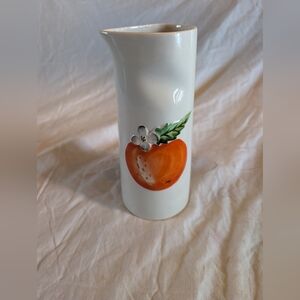 2/40$ Hand-Painted Floral Orange Pitcher